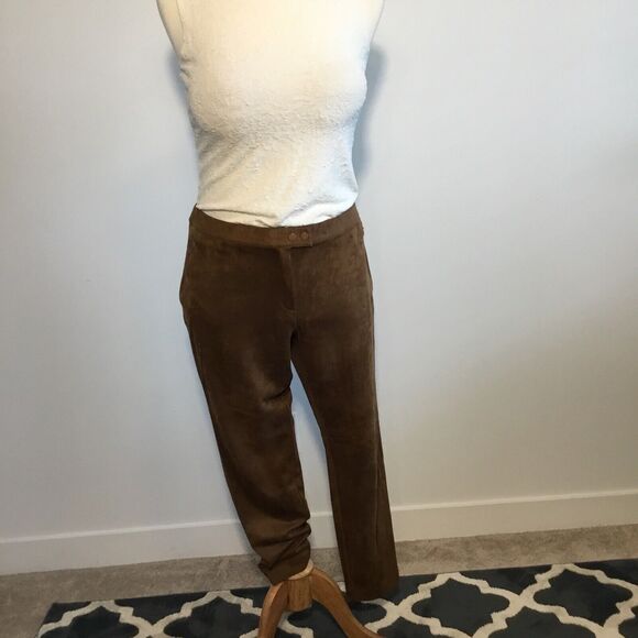 Suede 2 pc Zip Jacket ankle pants suit L (12/14) Old Money Clean Girl J. Jill - Picture 13 of 16